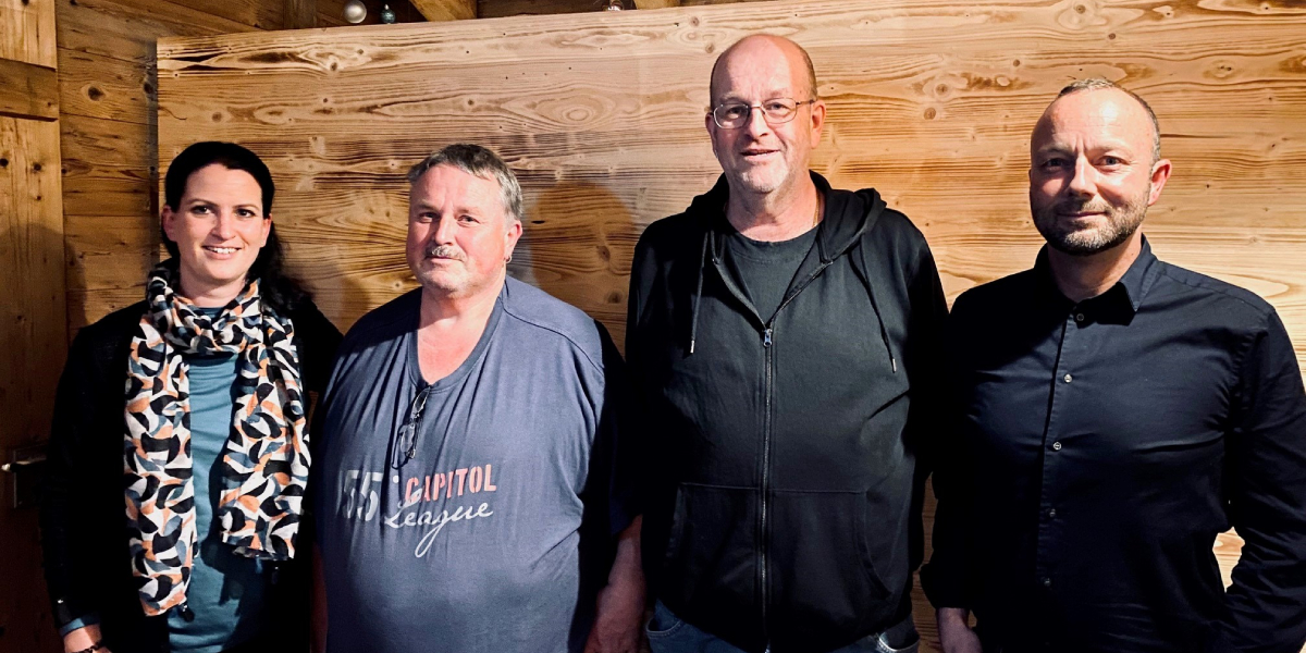 v.l.n.r.: Franziska Sabljo-Grob (CEO), Thomas Hardegger, Oliver Blatter, Christoph Heuberger (COO) / nicht auf dem Foto: Stefan Landolt