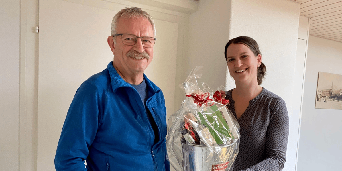 Reinhard Brändle (li) mit CEO Franziska Sabljo-Grob (re)